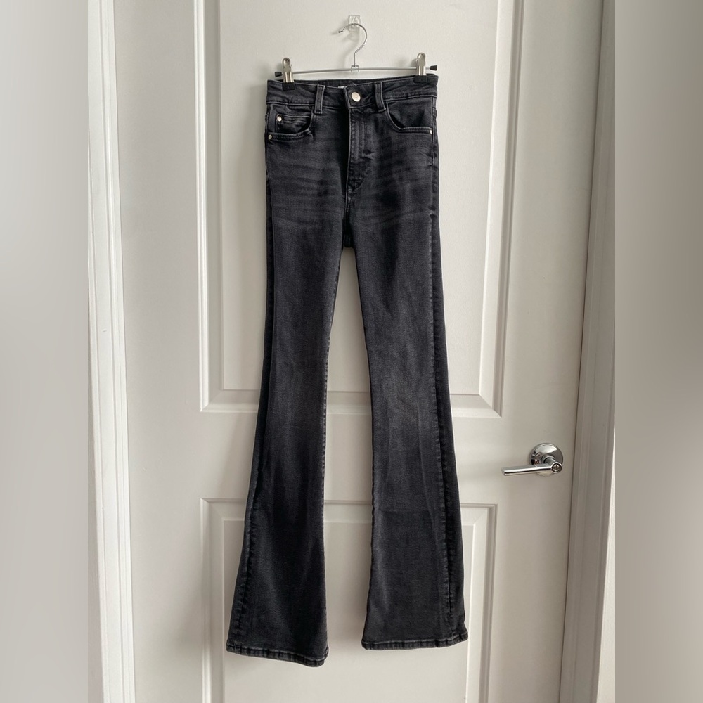 Zara Charcoal Flare Jeans